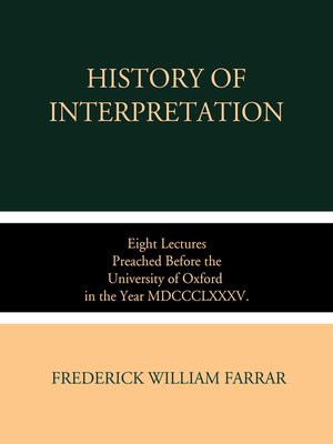 cover image of History of Interpretation